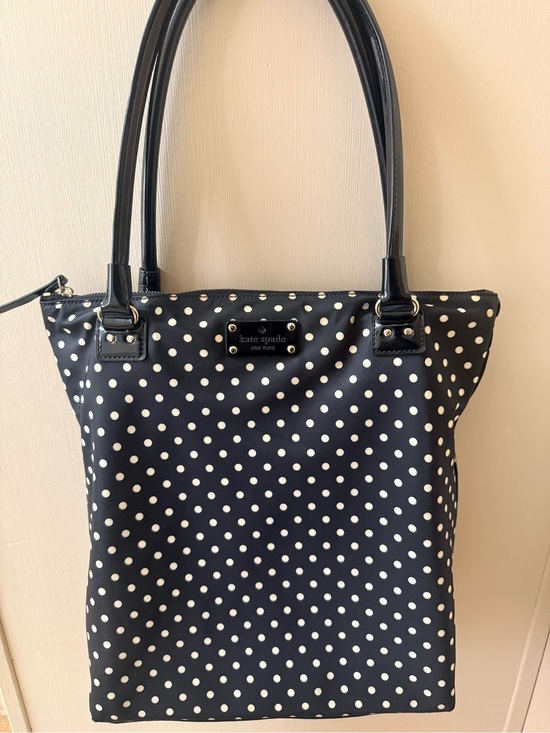 kate spade Handbags - kate spade Navy and White Polka Dot Tote
